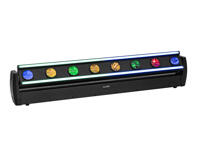 Neigbare LED-Lichteffektleiste mit 8 Beams und Ambientstreifen